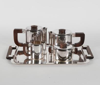 A French Luc Lanel for Christofle Art Deco Coffee And Tea Set C.1930s