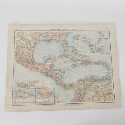 An Antique Map Central America West Indies C.1899