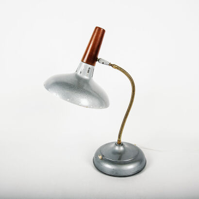 A Large Restored Mid Century Hammerite Gooseneck Lamp