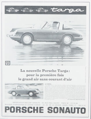 1968 Porsche 911 Targa advertisement in French