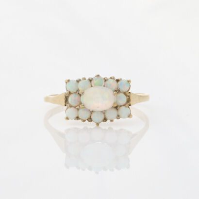 9ct Yellow Gold, Synthetic Opal Ring