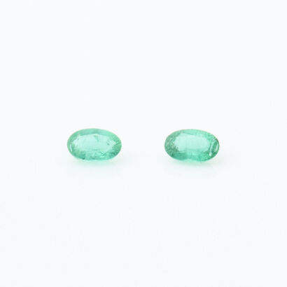 One Pair of Matched, .74ct Oval Emeralds