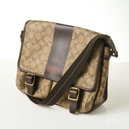Coach Coated Canvas Messenger Bag with Shoulder Strap