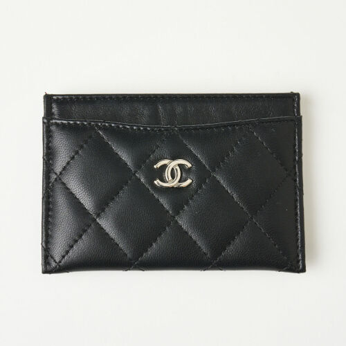 Chanel Black Lambskin Cardholder with Box