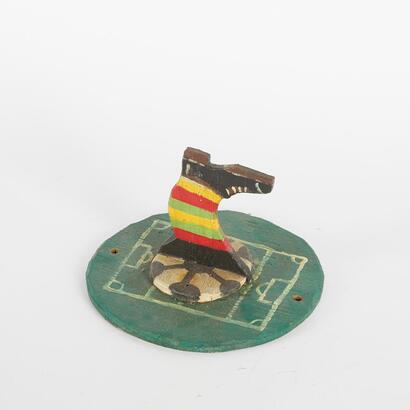 A Folk Art Hand Painted Soccor Attributed Coat Hook