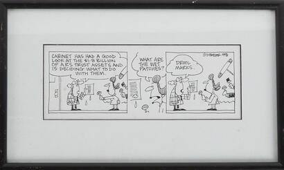 A Framed Original Comic Strip By D Fletcher C.1998