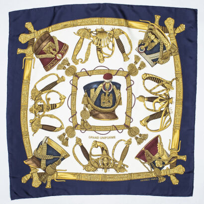 Hermès Grand Uniforme by Joachim Metz 100% Silk Scarf