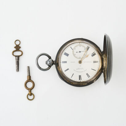 Sterling Silver, Rotherhams, Hunter Pocket Watch with Key Wind