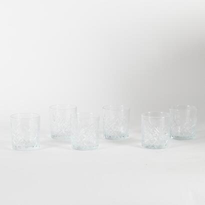 A Set Of Six Cut Glass Double Old Fashioned Glasses