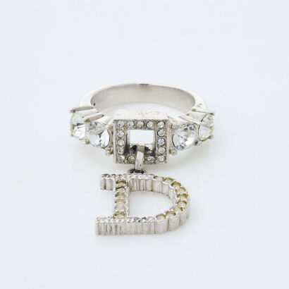 Silver Tone Dior Ring