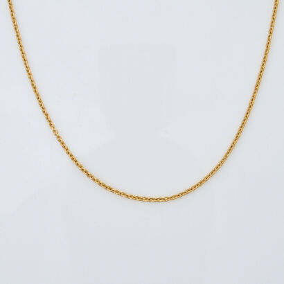 18ct Yellow Gold, 39cm Cable Chain