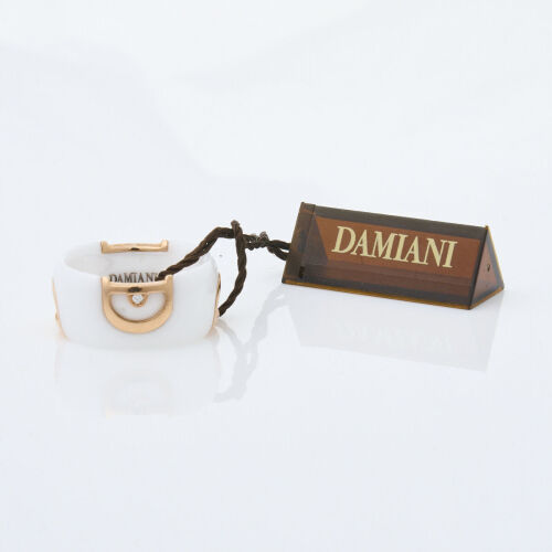 18ct Rose Gold, White Ceramic Damiani D. Icon Ring - As New