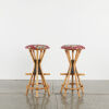 A Pair Of Mid-Century Cane Bar Stools