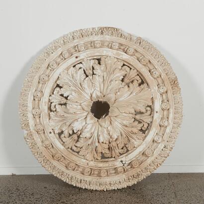 A Vintage French Plaster Ceiling Rose