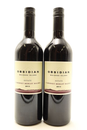 (2) 2013 Obsidian Estate Cabernet Merlot Malbec, Waiheke Island