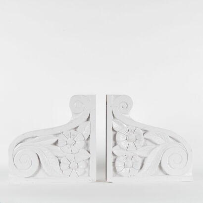 Two Carved Corbels by Denis Conway