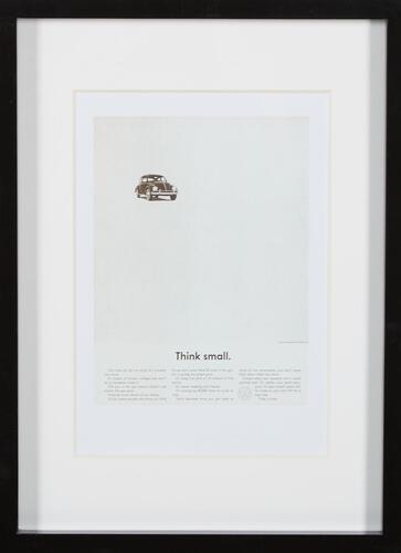 HELMUT KRONE Think Small Volkswagen Print