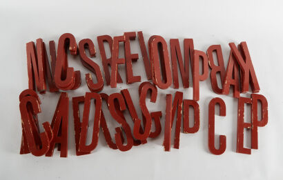 A Box Lot Of Wooden Letters