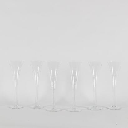A Set Of Six Elegant Champagne Glasses
