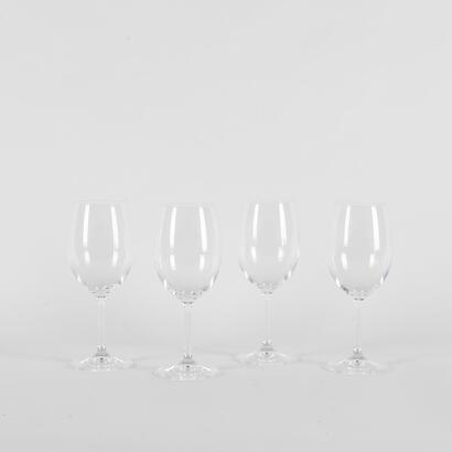 A Set Of Four Crystal Red Wine Glasses