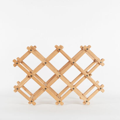 A Wooden Retro Wine Rack