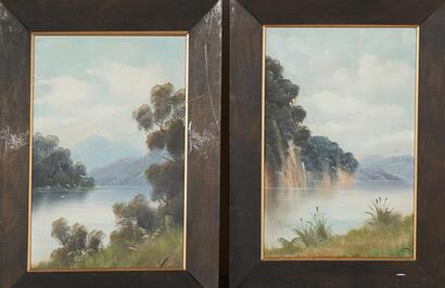 A Pair Of Antique Original Landscape&sbquo;&Auml;&ocirc;s With Oak Frames