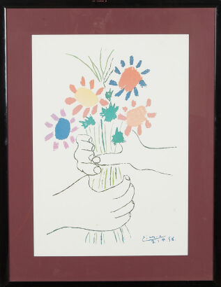 A Picasso Bouquet Of Flowers Print