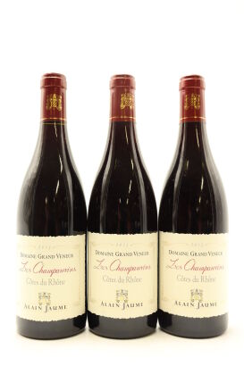 (3) 2015 Alain Jaume & Fils Domaine Grand Veneur Cotes du Rhone Les Champauvins, Rhone