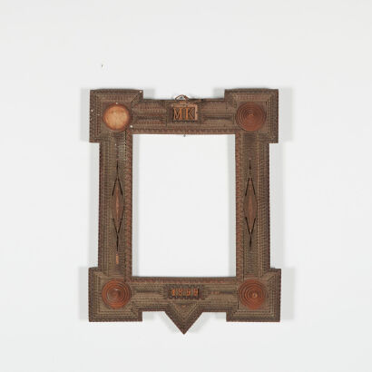 A Tramp Art Frame Dated 1899