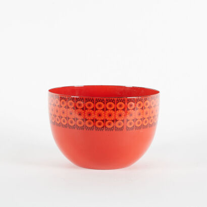 A Vintage 'Daisy' Enamel Bowl by Finel