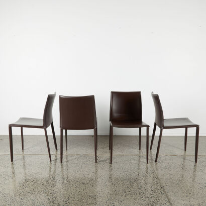 A Set Of Four Bontempi Sally Leather Dining Chairs