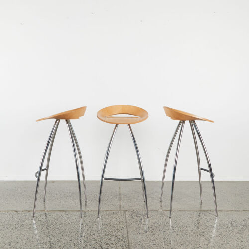 A Set Of Three Magis Lyra Barstools