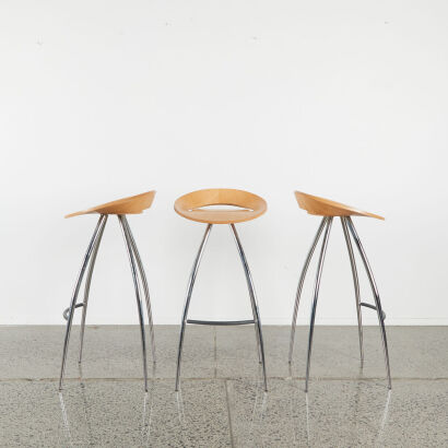 A Set Of Three Magis Lyra Barstools