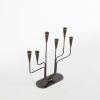 A Gunnar Ander For Ystad Metal Sweden Mid Century Black Enamel And Copper Candleholder - 2