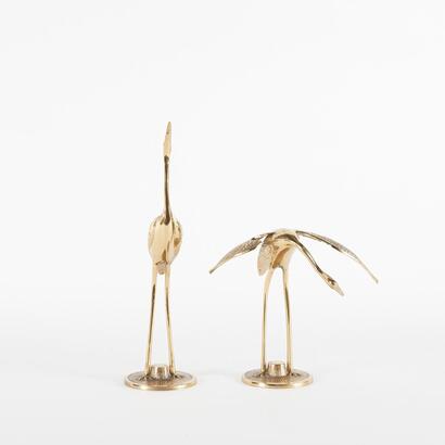 A Pair Brass Herons