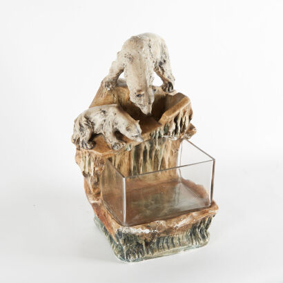 An Art Deco Polar Bear Fish Bowl