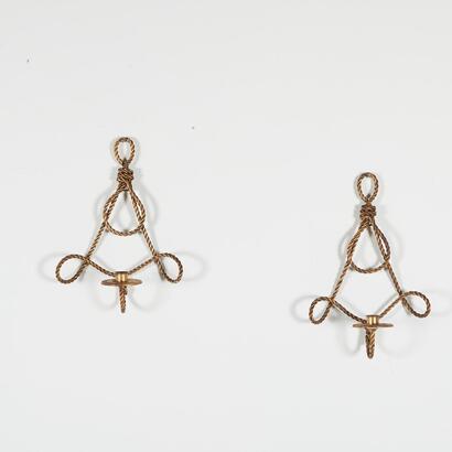 A Pair Of Italian Gilt Wall Sconce Candle Holders