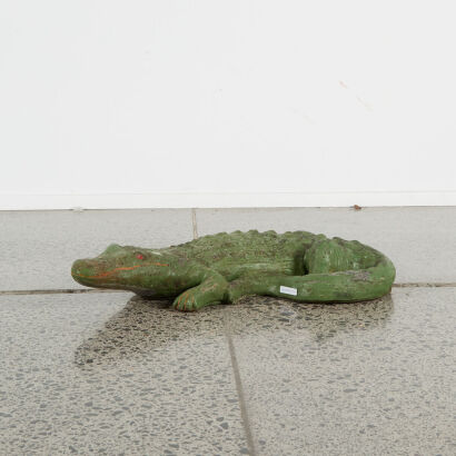 A French Art Brut Concrete Crocodile