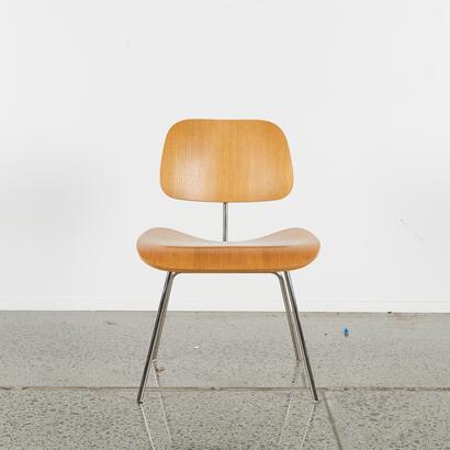 An Chrome and Plywood Dining Chair
