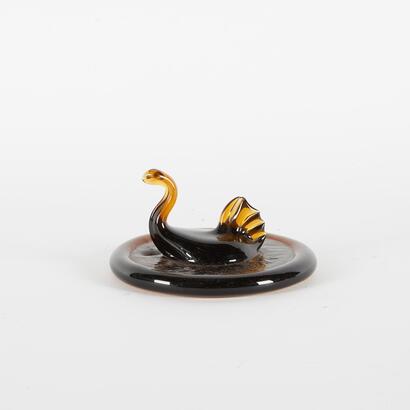 An ABC Amber Swan Ashtray