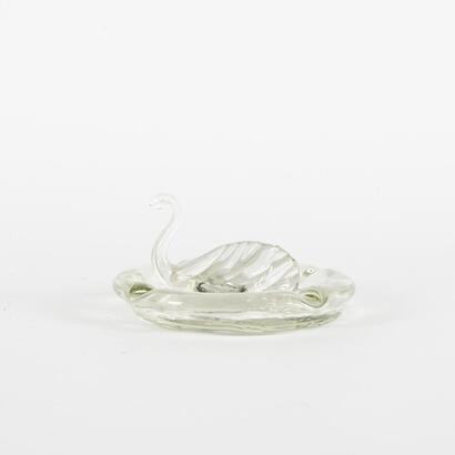An ABC Clear Swan Ashtray