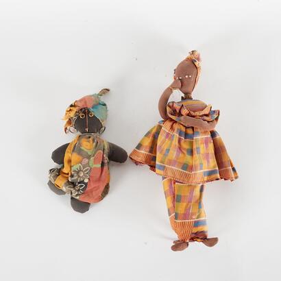 A Pair Of Handmade African Dolls