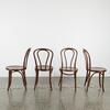 A Set Of Four Walnut Cintesi Twist Bentwood Chairs, Poland