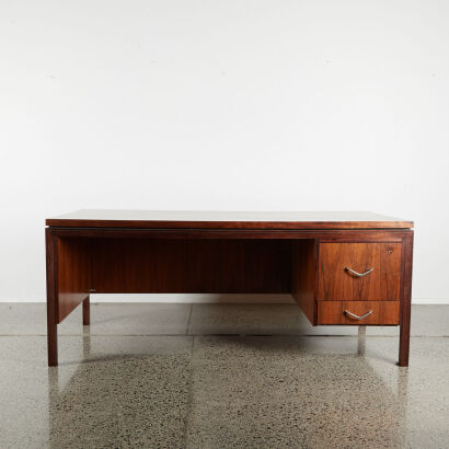 A Mid Century Rosewood & Walnut Desk