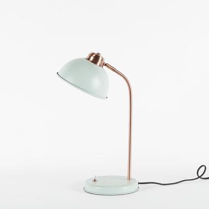 A Retro Style Desk Lamp In Mint Green