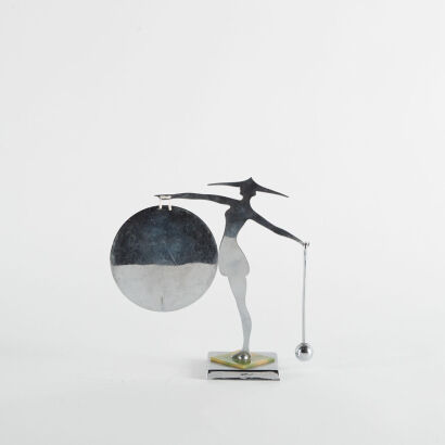 An Original Art Deco Chromed Dinner Gong