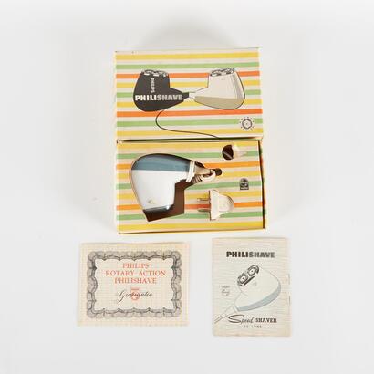 A 1960s Philips "Philishave" Shaver In Box With Pamphlet