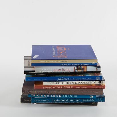 A Group Of Ten Interior Books