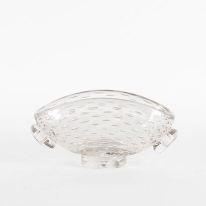 A Whitefriars Style Bubble Glass Bowl