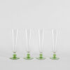 A Collection Of Four French Green Stemmed Cocktail Glasses